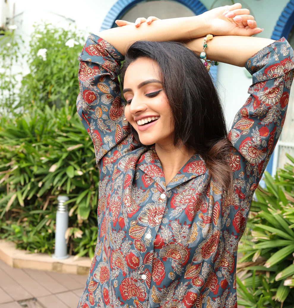 Stylish 2 Pcs Floral Co-Ord Set