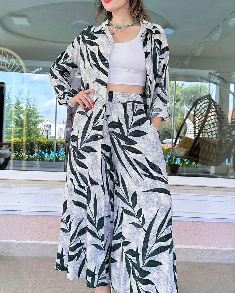 Stylish Leaves 2 Pcs Co-Ord Sets