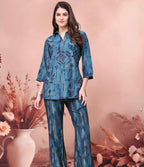 Blue Abstract Premium 2 Pcs Co-Ord Set for Women