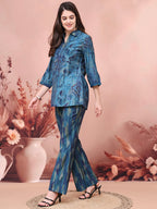 Blue Abstract Premium 2 Pcs Co-Ord Set for Women