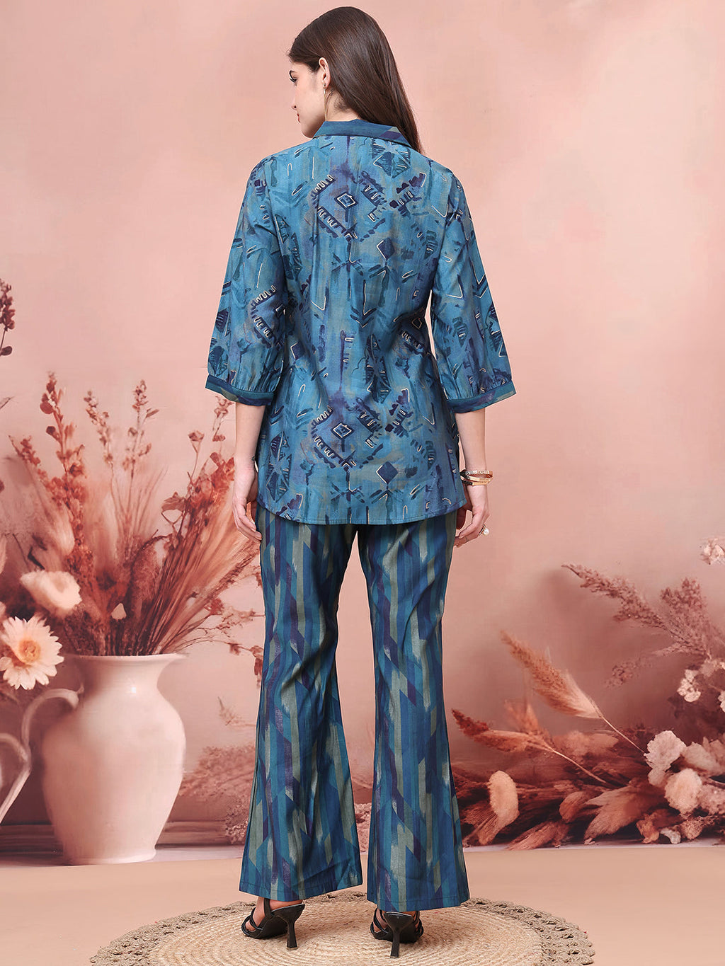 Blue Abstract Premium 2 Pcs Co-Ord Set for Women