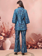 Blue Abstract Premium 2 Pcs Co-Ord Set for Women