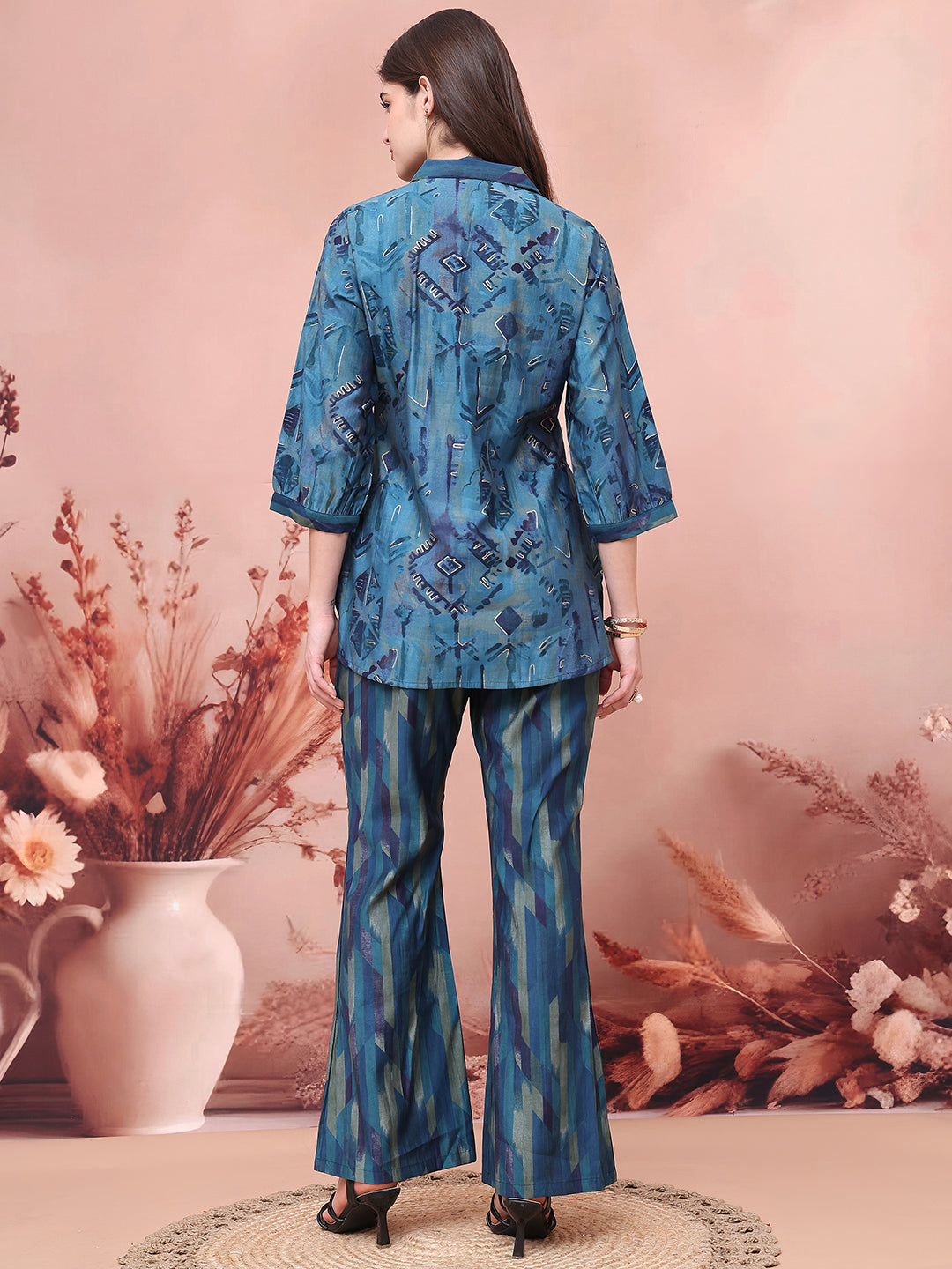 Blue Abstract Premium 2 Pcs Co-Ord Set for Women