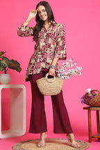 Maroon Ethnic 2 Pc Co-Ord Set
