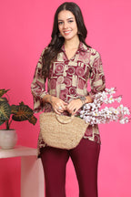 Maroon Ethnic 2 Pc Co-Ord Set