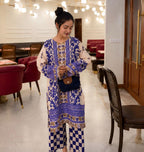 Purple Petal Print 2 Pcs Co-Ord Sets