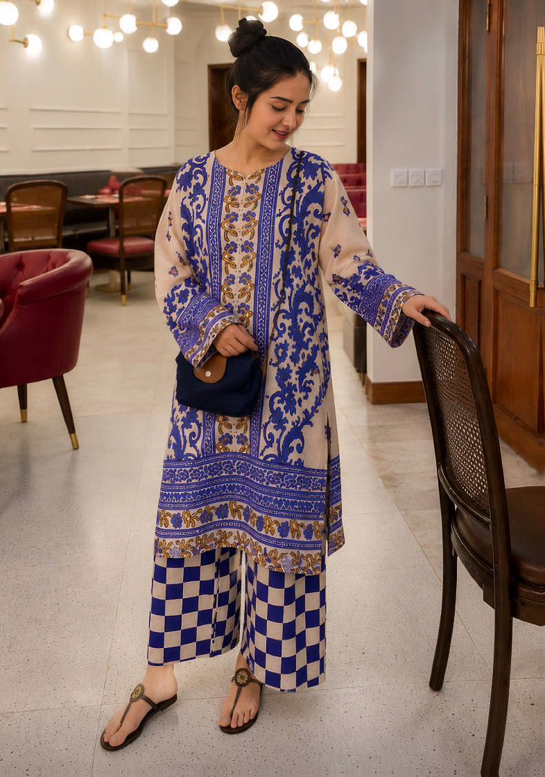 Purple Petal Print 2 Pcs Co-Ord Sets Main image