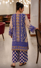 Purple Petal Print 2 Pcs Co-Ord Sets