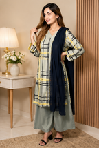 Sage Grid set 2 Pcs Co-ord Set Stitched