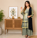 Sage Grid set 2 Pcs Co-ord Set Stitched
