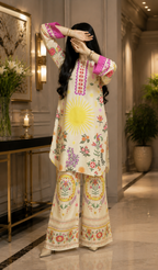 Sunlit Garden 2 Pcs Co-ord Set Stitched
