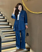 Stylish Denim 2 Pcs Co-Ord Set