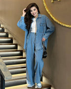 Stylish Denim 2 Pcs Co-Ord Set