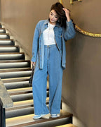 Stylish Denim 2 Pcs Co-Ord Set