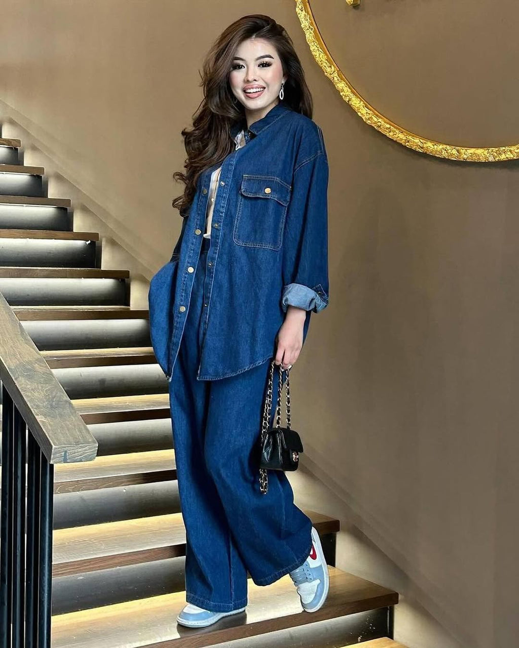 Stylish Denim 2 Pcs Co-Ord Set