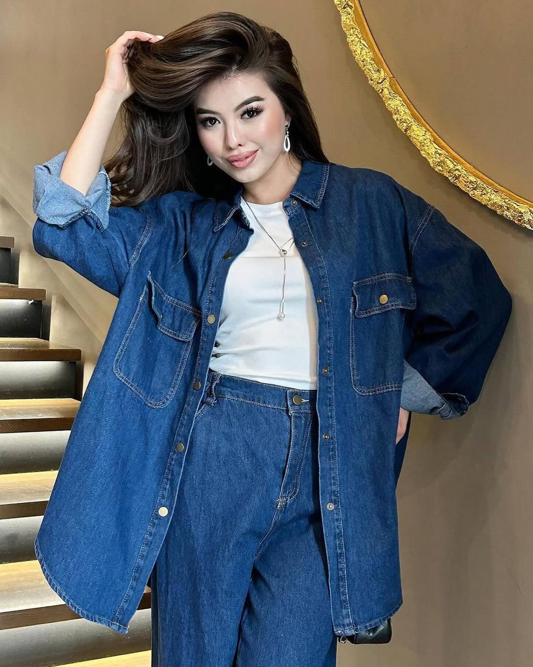 Stylish Denim 2 Pcs Co-Ord Set