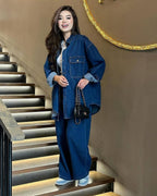Stylish Denim 2 Pcs Co-Ord Set