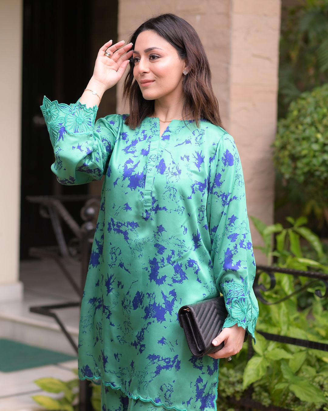 Chic Green Tie and Die Co-Ord Set Secondary image