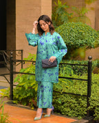 Chic Green Tie and Die Co-Ord Set