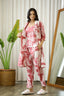 Wine Cotton Flowers Printed CO-ords