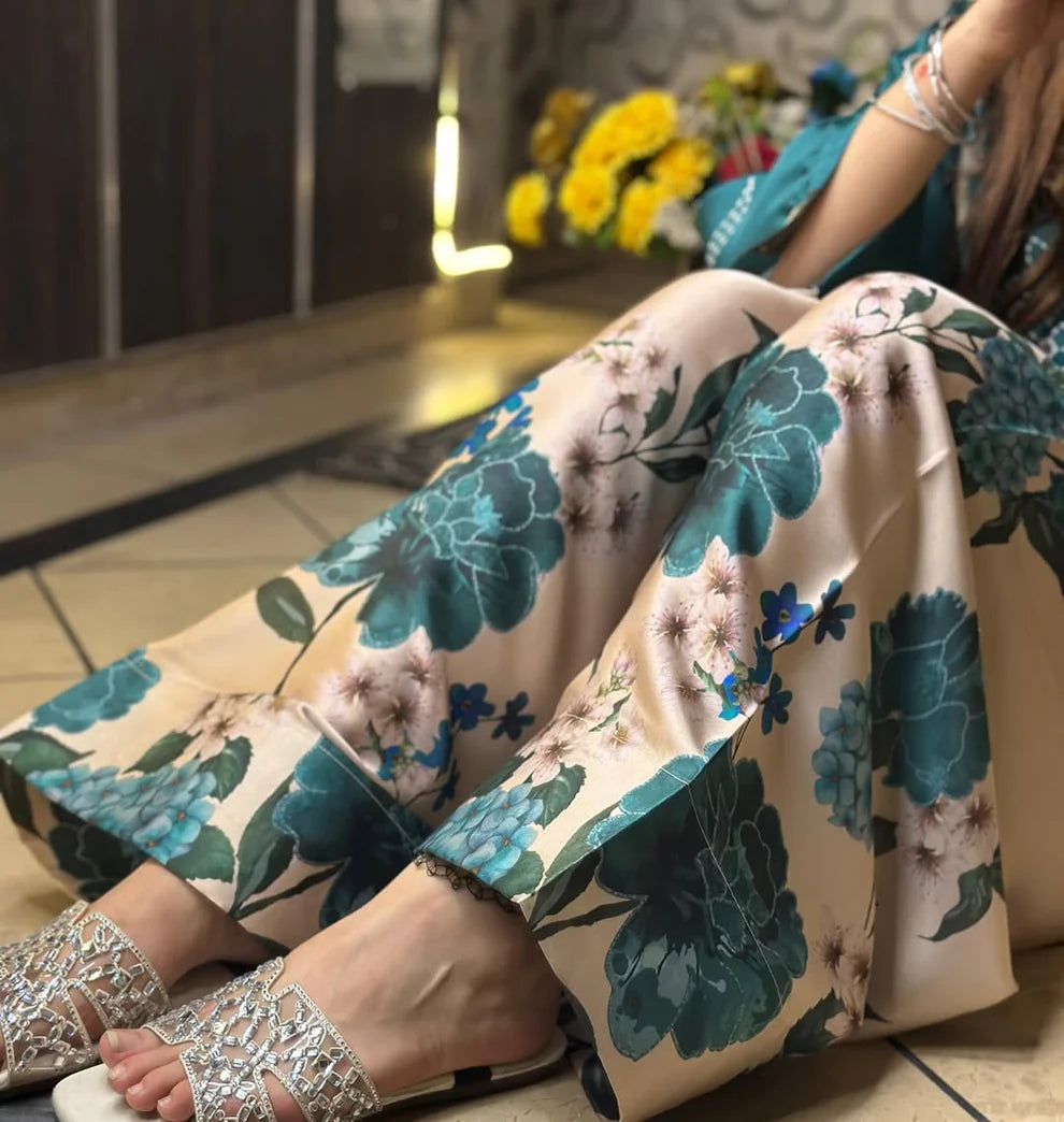 Teal Blossoms Co-ord Set