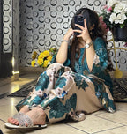 Teal Blossoms Co-ord Set