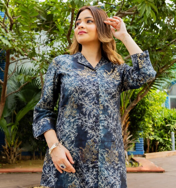 Designer 2 Pcs Golden Elegant Co-Ord Set